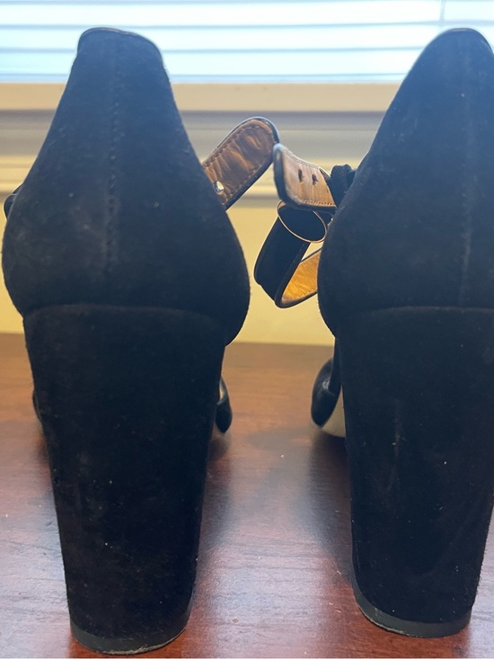 Sezane Black Suede Ankle-Strap Block Heels main image 7